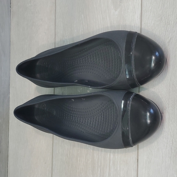 Crocs Women Outdoor Rubber Comfort Cap Toe Ballet Flats Loafer sz 7 - Picture 3 of 10